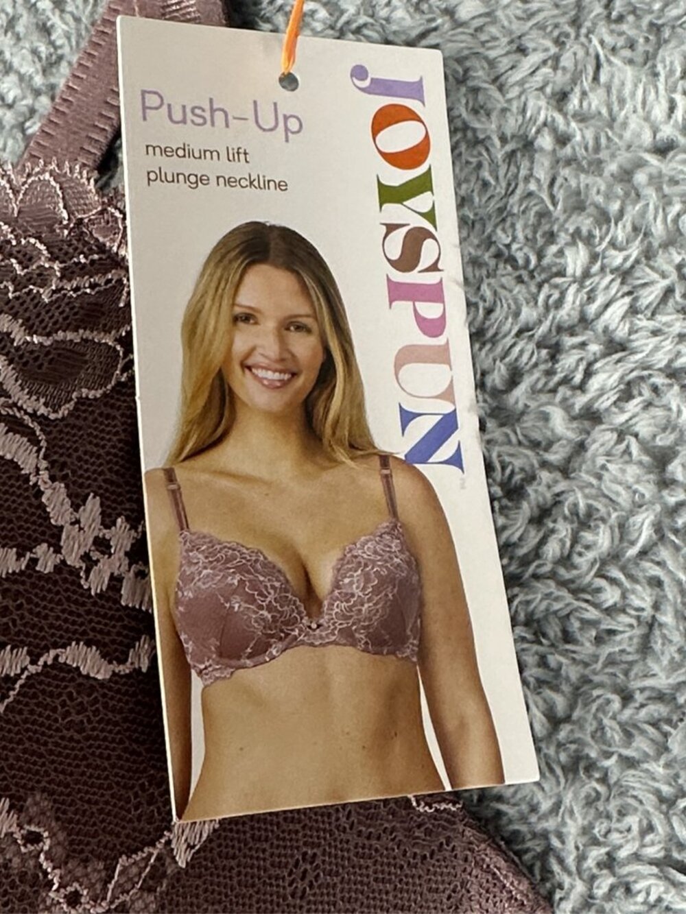 Joyspun Women's Lace Push Up Bra Underwire Padded Plum Purple Size 40D - Picture 3 of 7